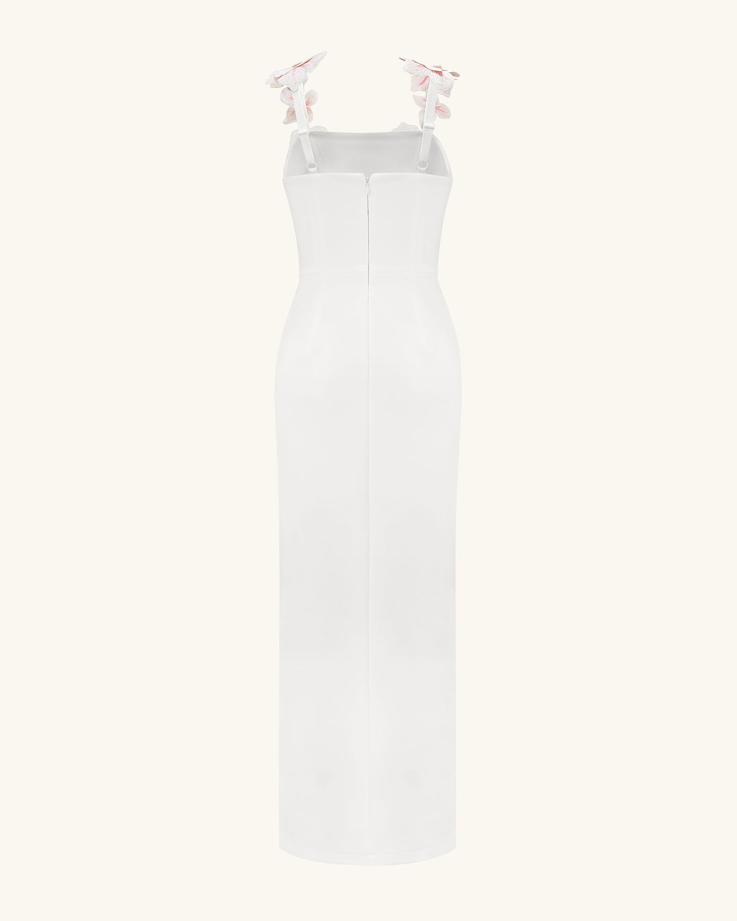 Çiçek Desenli Nakışlı Elbise - White/Pink