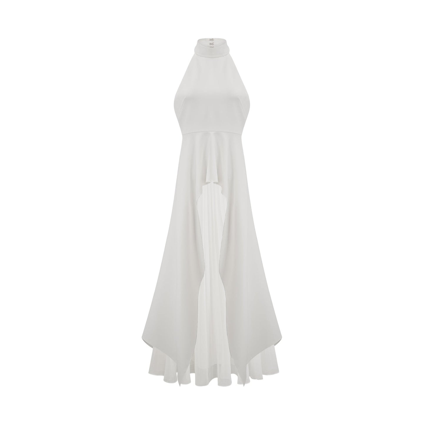 Inés halterneck layered long dress