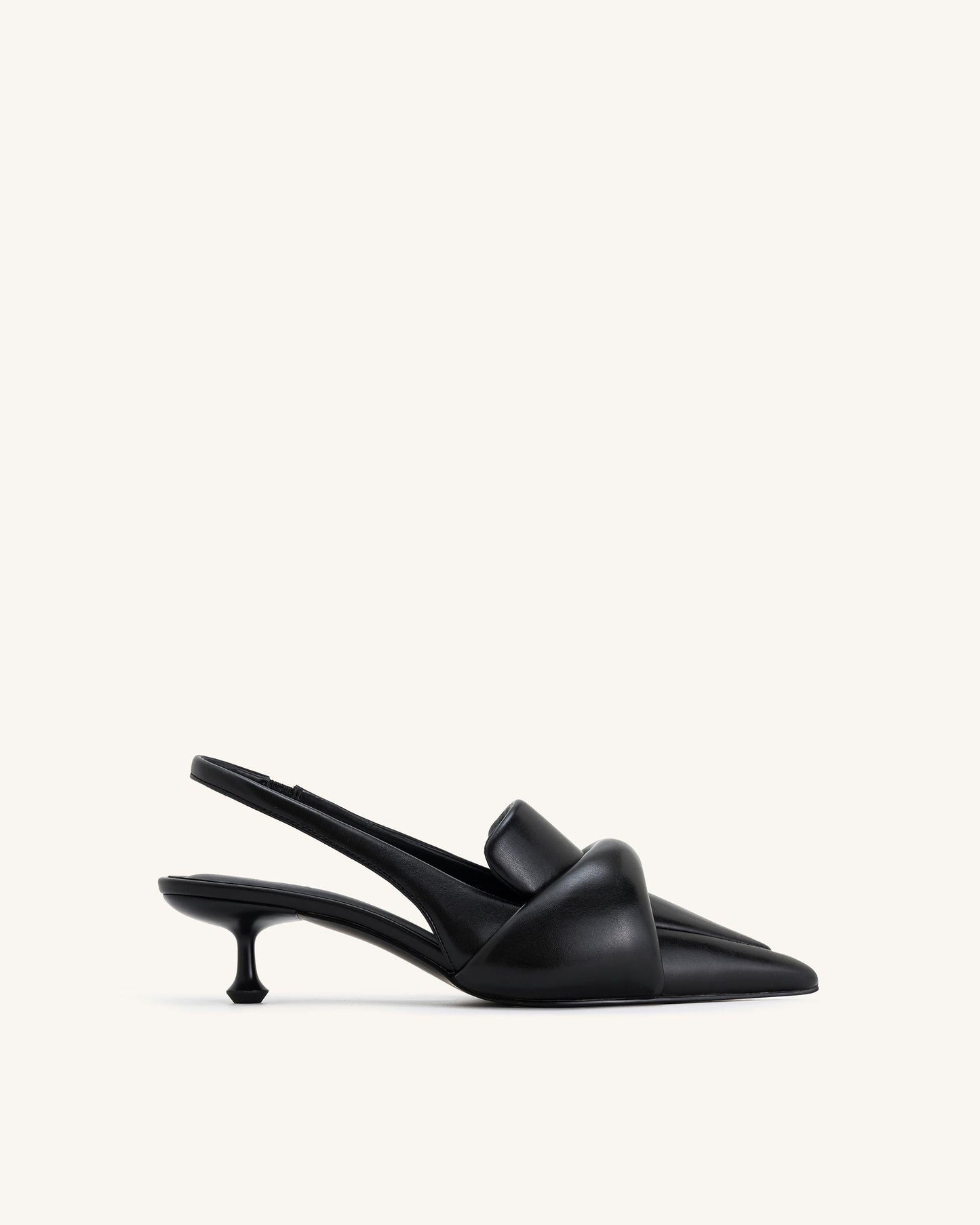 Carla Yumuşak Vatkalı İnce Alçak Topuk (Kitten Heel) Topuk Topuklu Ayakkabı (Pumps) - Siyah