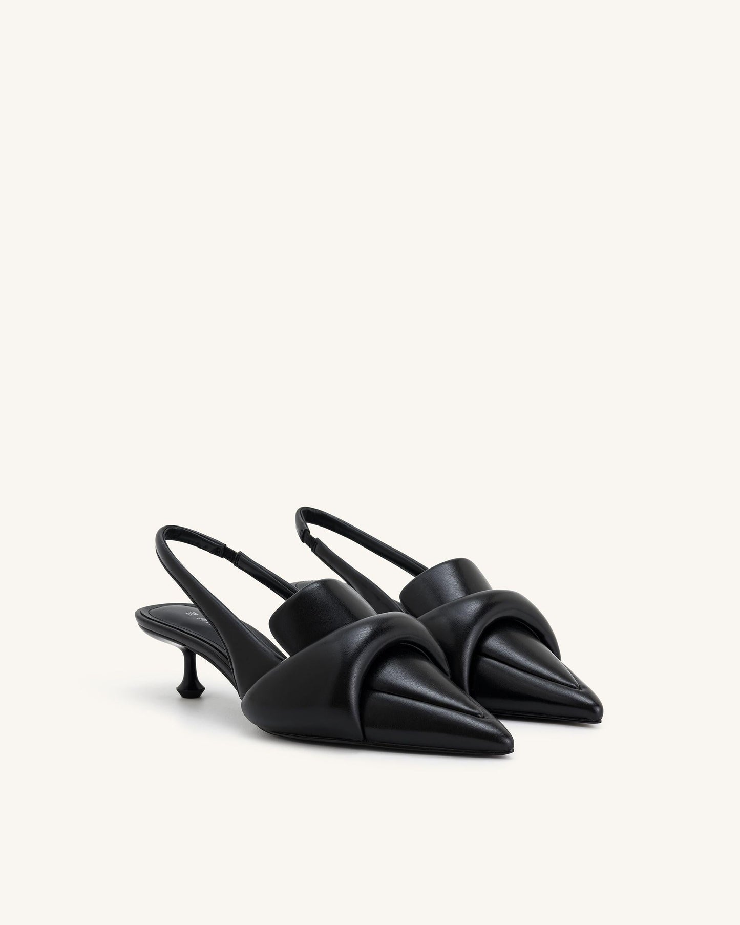 Carla Yumuşak Vatkalı İnce Alçak Topuk (Kitten Heel) Topuk Topuklu Ayakkabı (Pumps) - Siyah