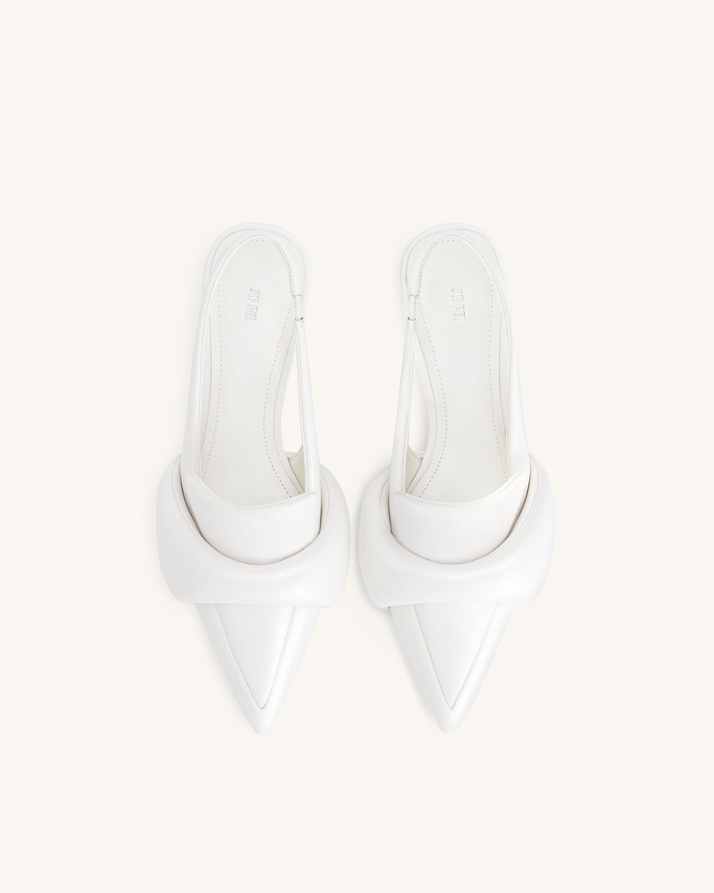 Carla Yumuşak Vatkalı İnce Alçak Topuk (Kitten Heel) Topuk Topuklu Ayakkabı (Pumps) - Beyaz