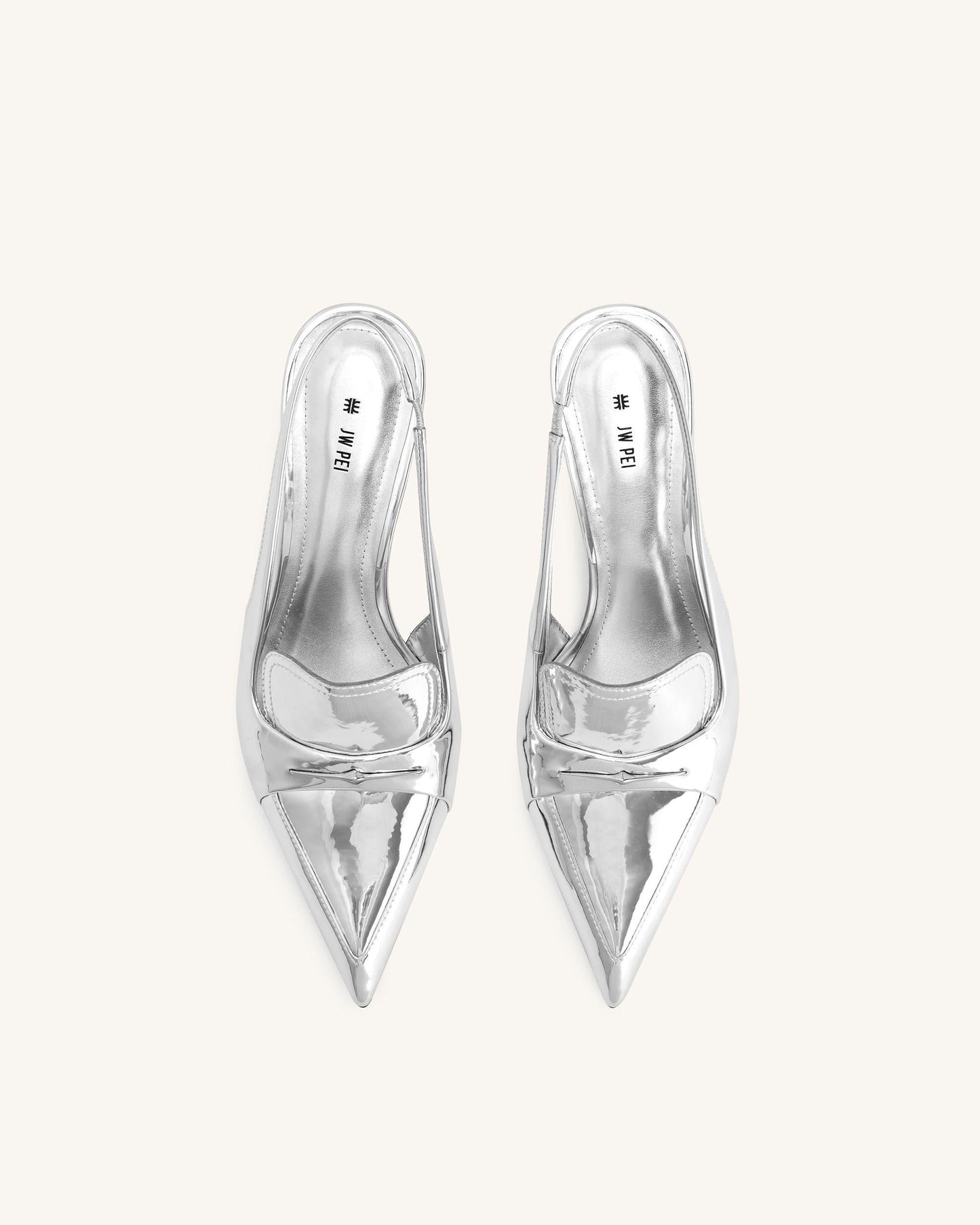 Carla Metalik İnce Alçak Topuk (Kitten Heel) Topuk Topuklu Ayakkabı (Pumps) - Gümüş