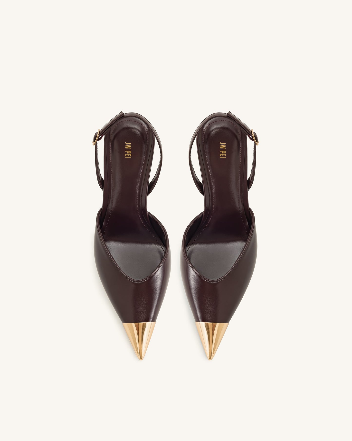 Savannah Altın Uçlu Detay Arkası Açık (Slingback) Topuklu Ayakkabı (Pumps) - Bordo