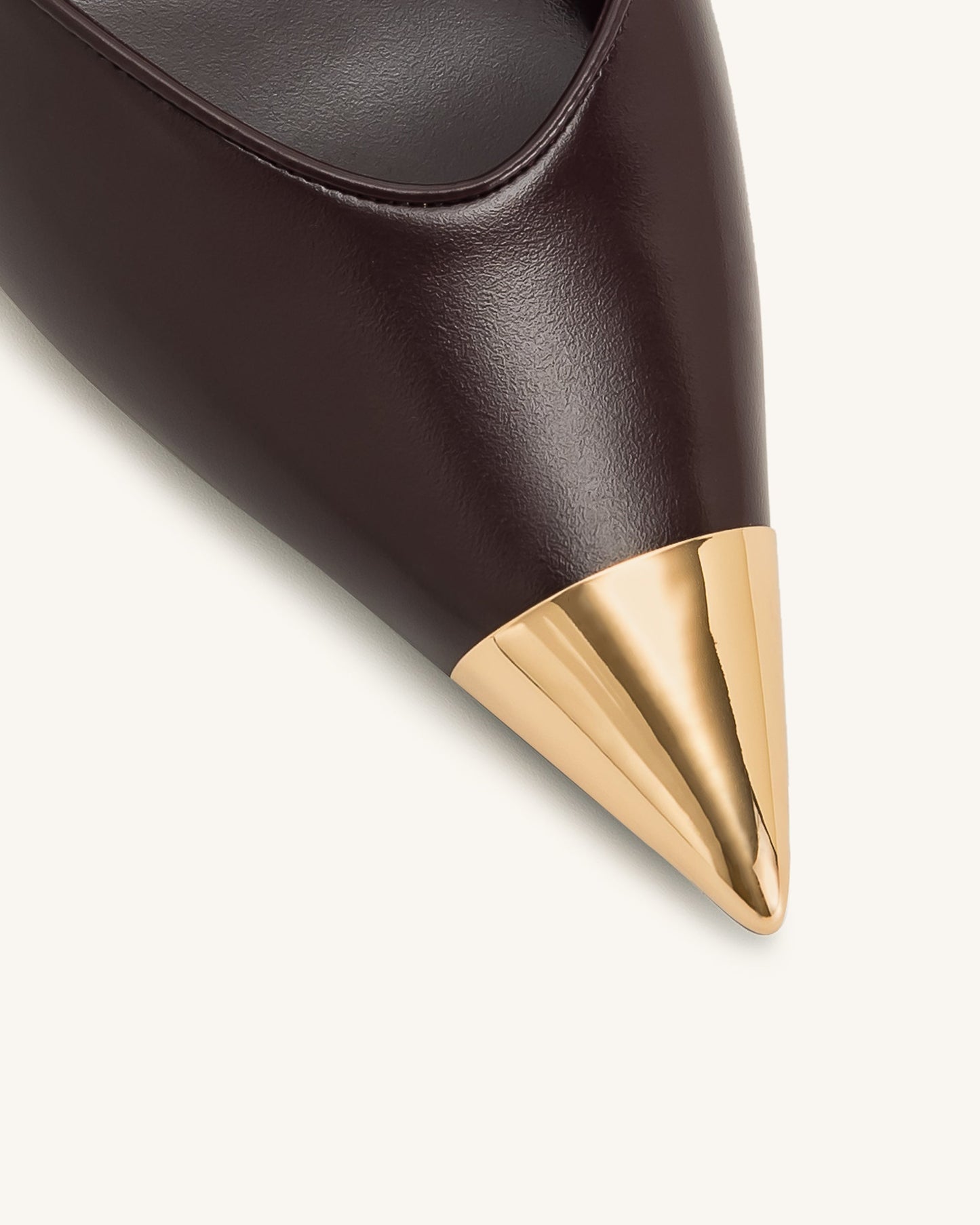 Savannah Altın Uçlu Detay Arkası Açık (Slingback) Topuklu Ayakkabı (Pumps) - Bordo