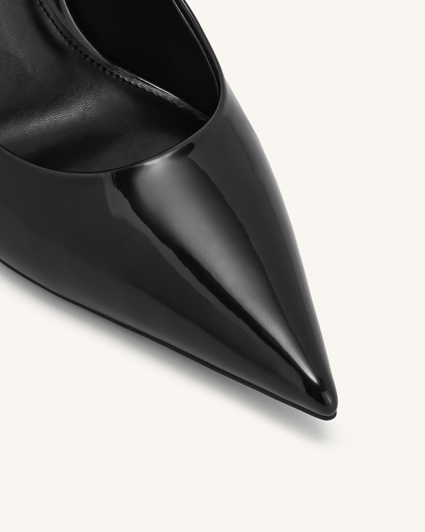 Thalina Rugan Deri Topuklu Ayakkabı (Pumps) - Siyah