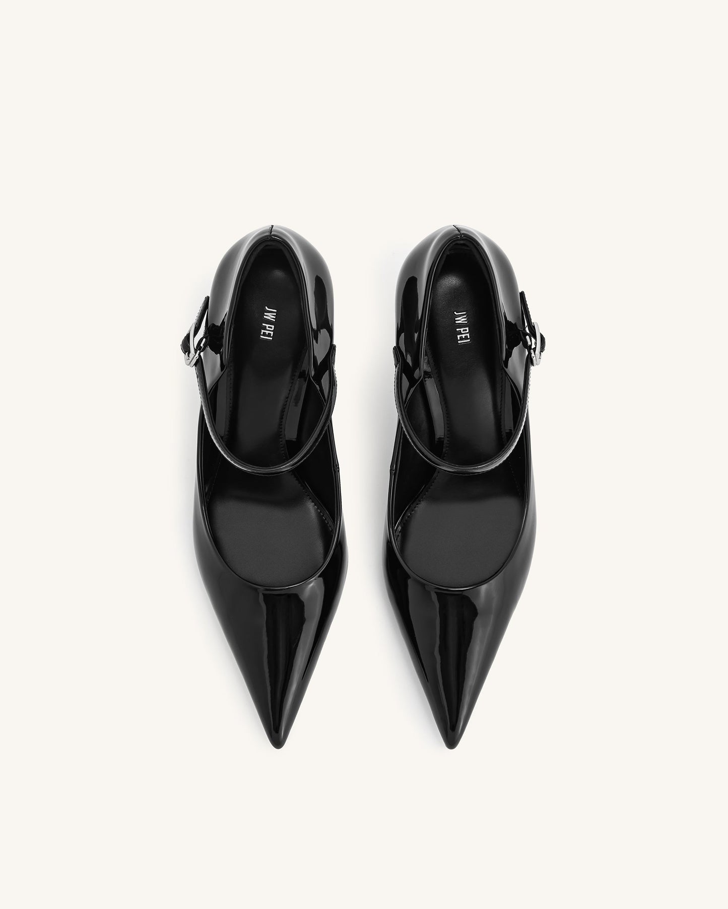 Thalina Rugan Deri Topuklu Ayakkabı (Pumps) - Siyah