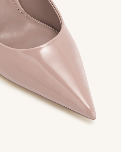 Thalina Rugan Deri Topuklu Ayakkabı (Pumps) - Pastel Pembe