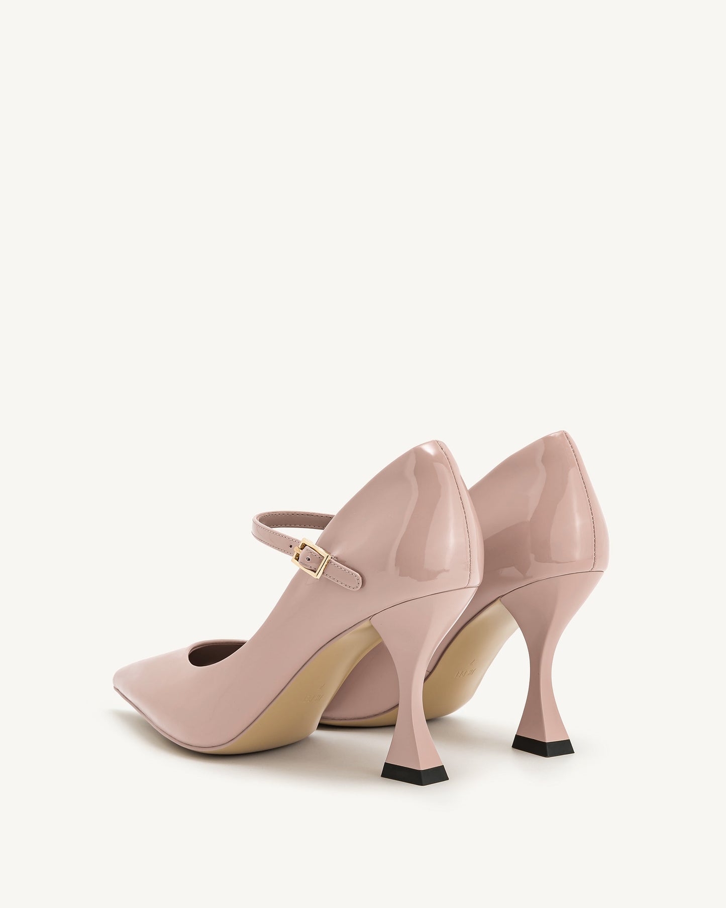 Thalina Rugan Deri Topuklu Ayakkabı (Pumps) - Pastel Pembe
