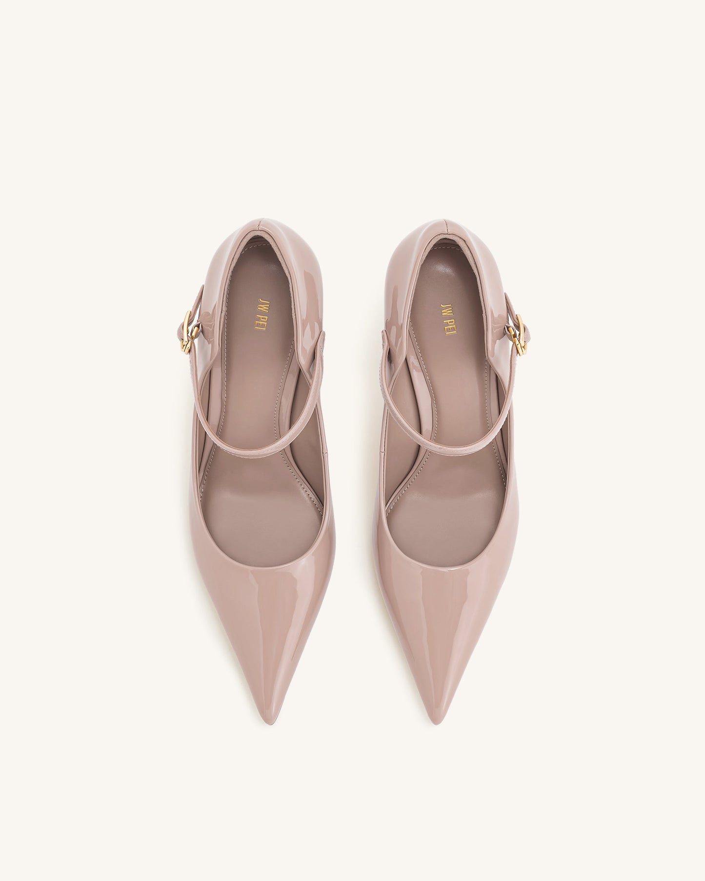 Thalina Rugan Deri Topuklu Ayakkabı (Pumps) - Pastel Pembe
