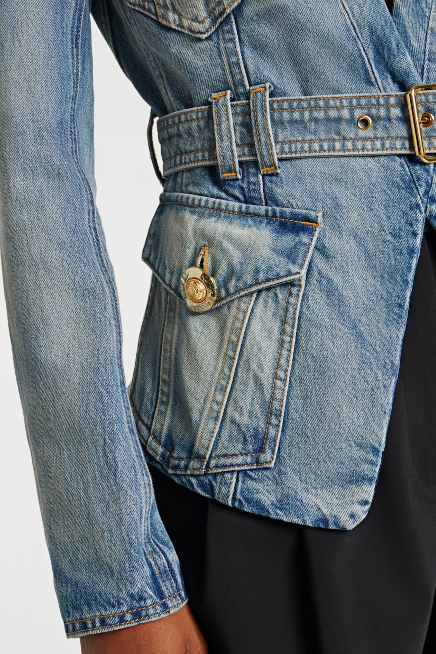 Edda Light Blue Belted Denim Jacket