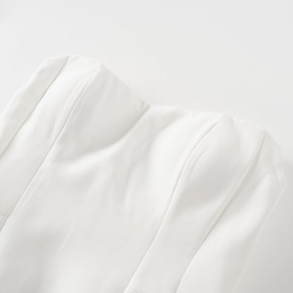 Ulla Beyaz Çapraz Askılı Bodycon Mini Elbise