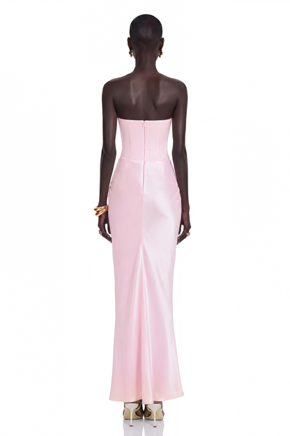 Aurore Pink Off-Shoulder Maxi Dress