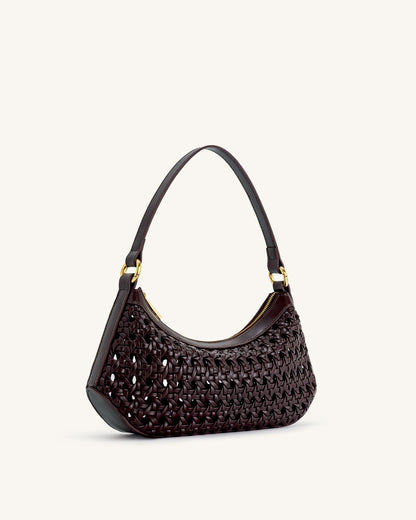Lily Suni Bamboo Dokuma Omuz Çantası - Derin Bordo
