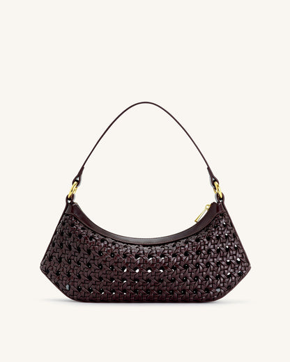 Lily Suni Bamboo Dokuma Omuz Çantası - Derin Bordo