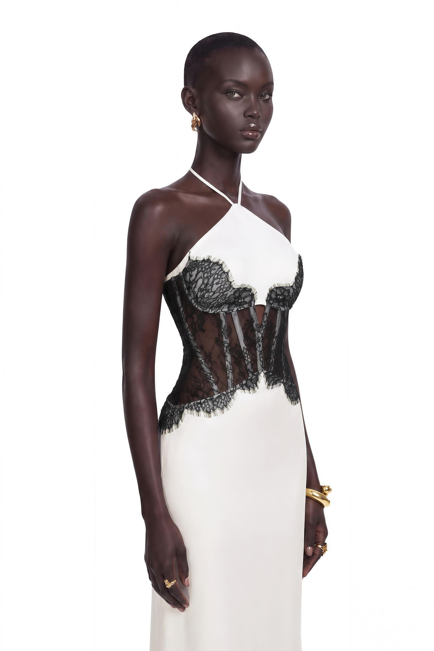 Mirabeau White Cut-out Lace Maxi Dress