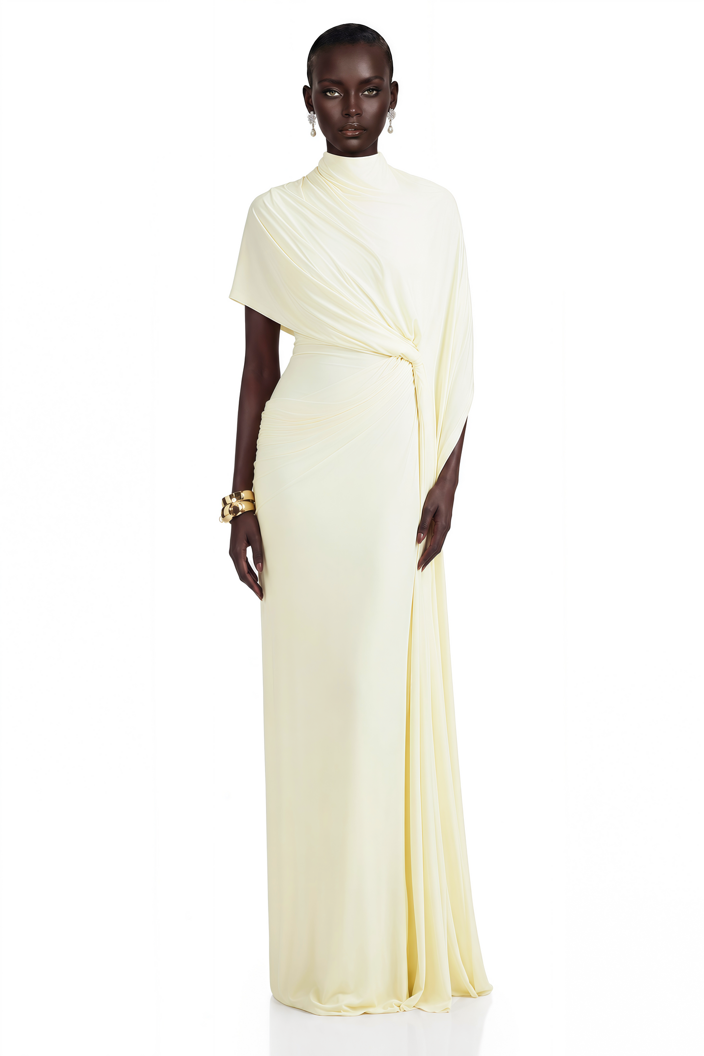 Fenella Asymmetrical Draped Cape & Dress Matching Set