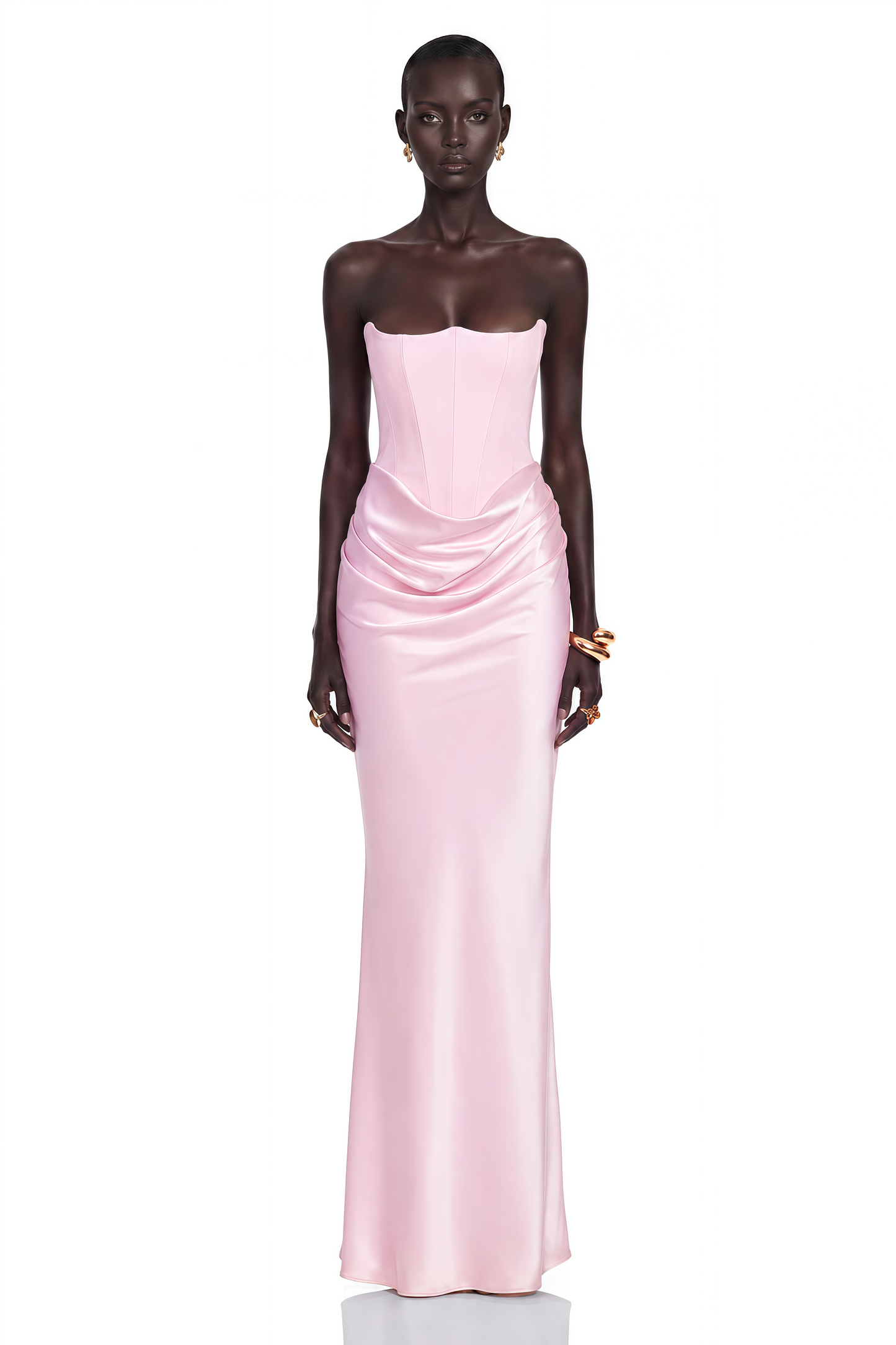 Aurore Pink Off-Shoulder Maxi Dress