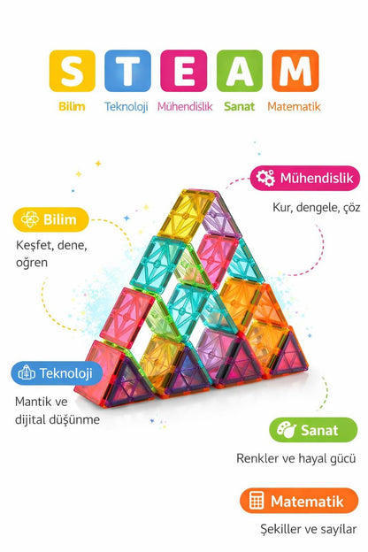 Toy Mind™ 78 Parça Dev Eğitici STEM Blok Seti - Montessori Uyumlu