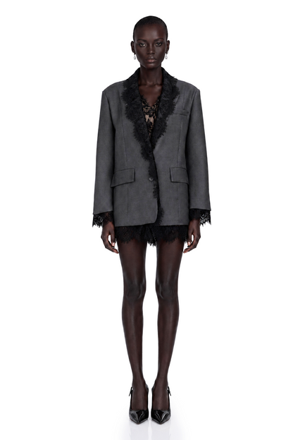 Dianthe grisi dantel panelli blazer