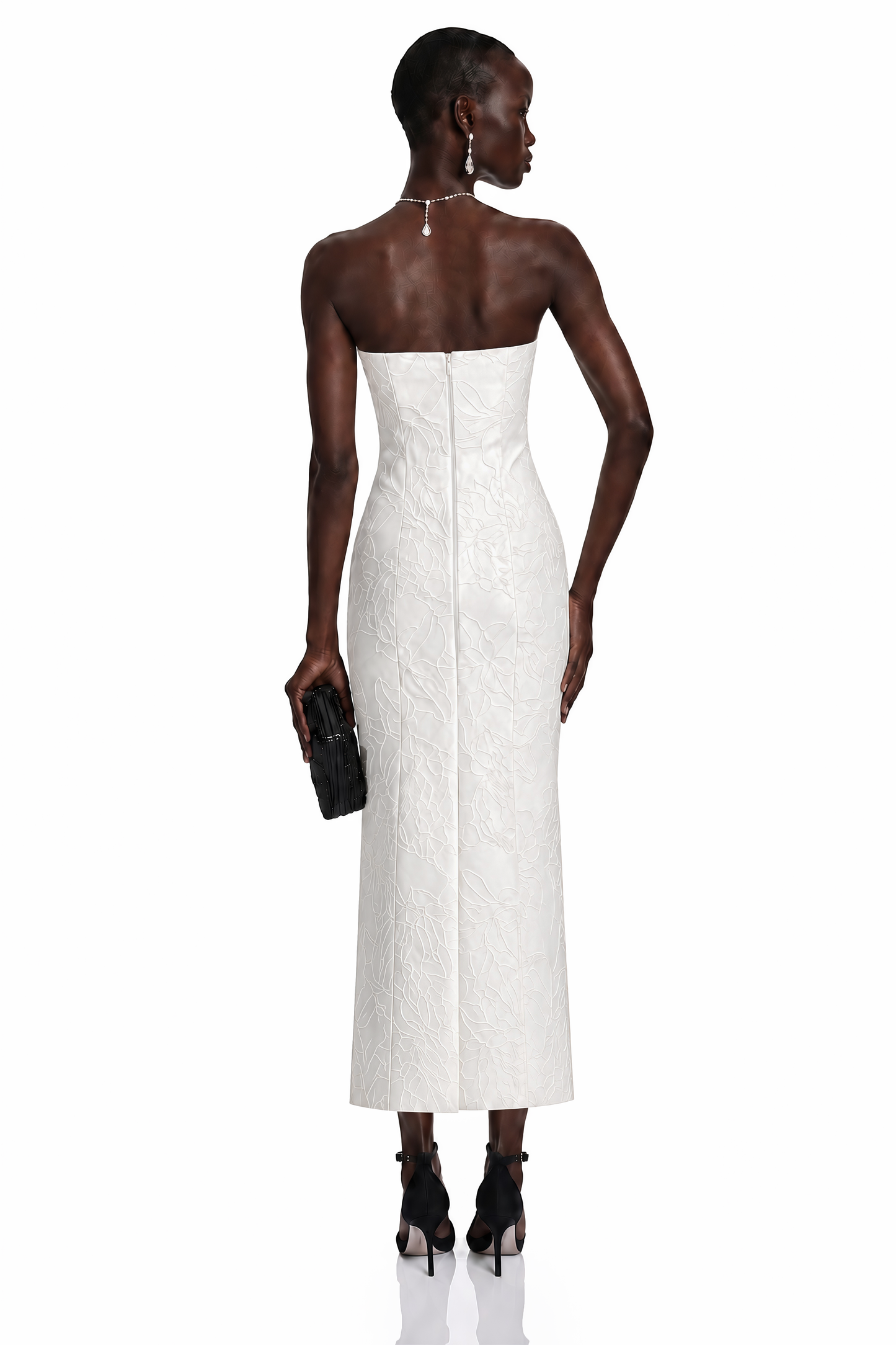 Zuleika White Satin Maxi Dress & Cape Set