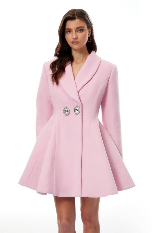 Adrián Pink Flared Mini Blazer Dress