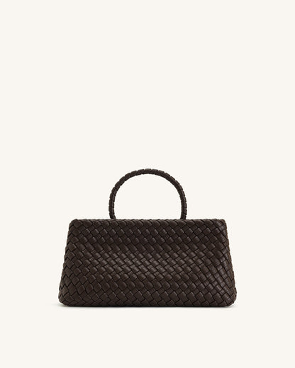 Elora Dokuma Tote Çanta - Koyu Kahverengi