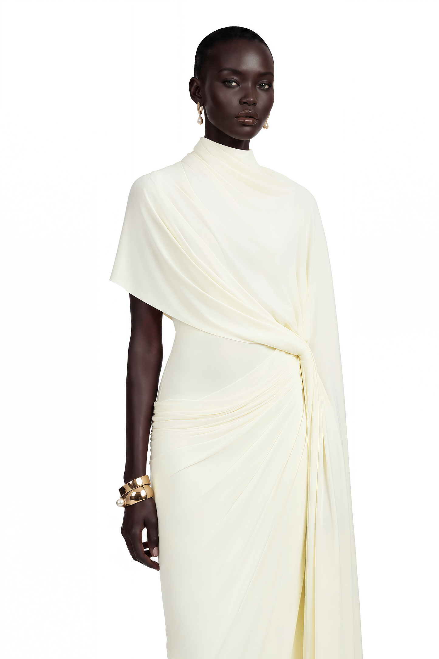 Fenella Asymmetrical Draped Cape & Dress Matching Set
