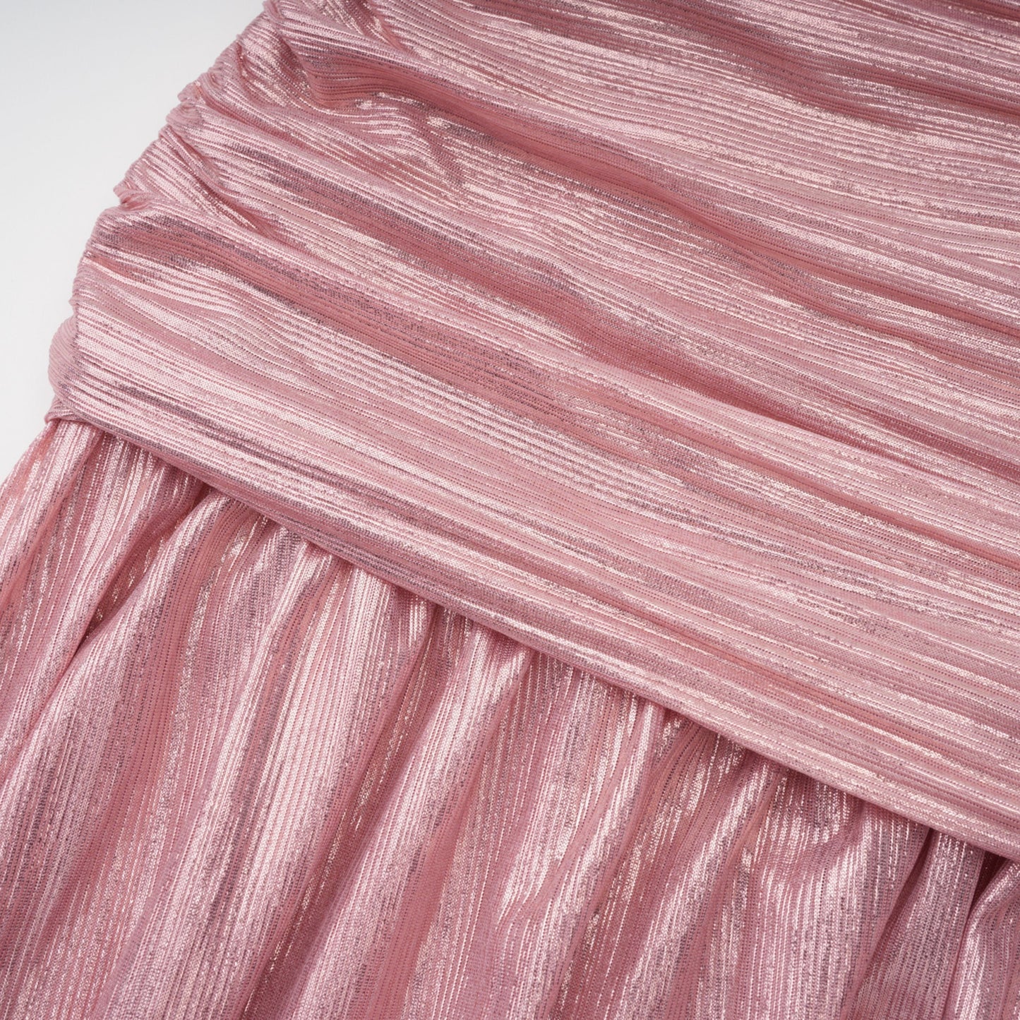 Alchimie Pink Glossy Pleated Maxi Dress