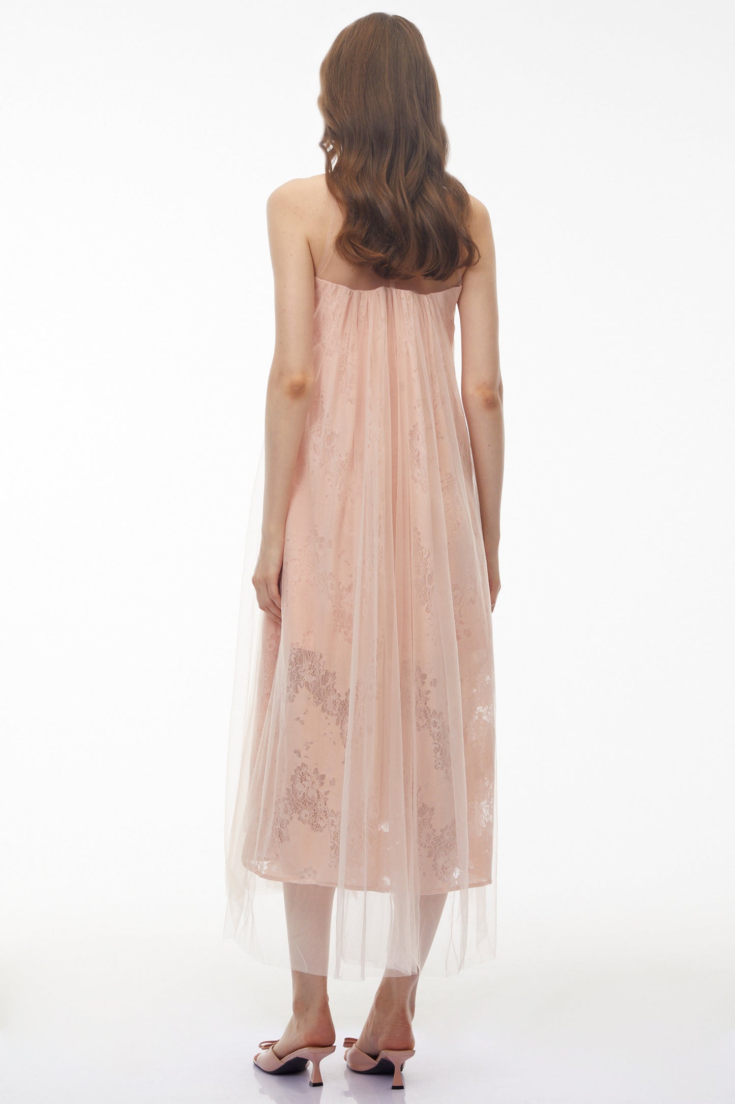 Alice Blush Pink Floral Embroidered Midi Dress