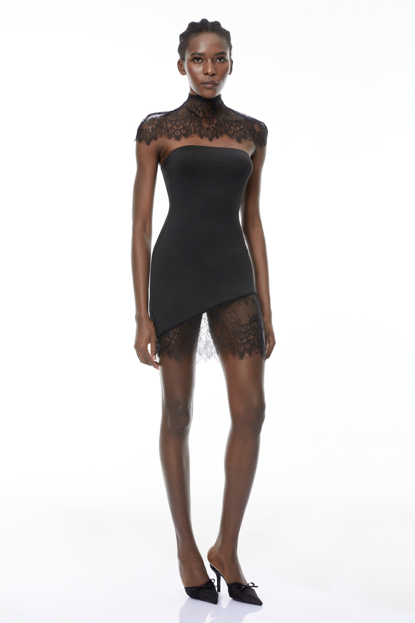 Alvaro Black Lace Shawl & Dress Set