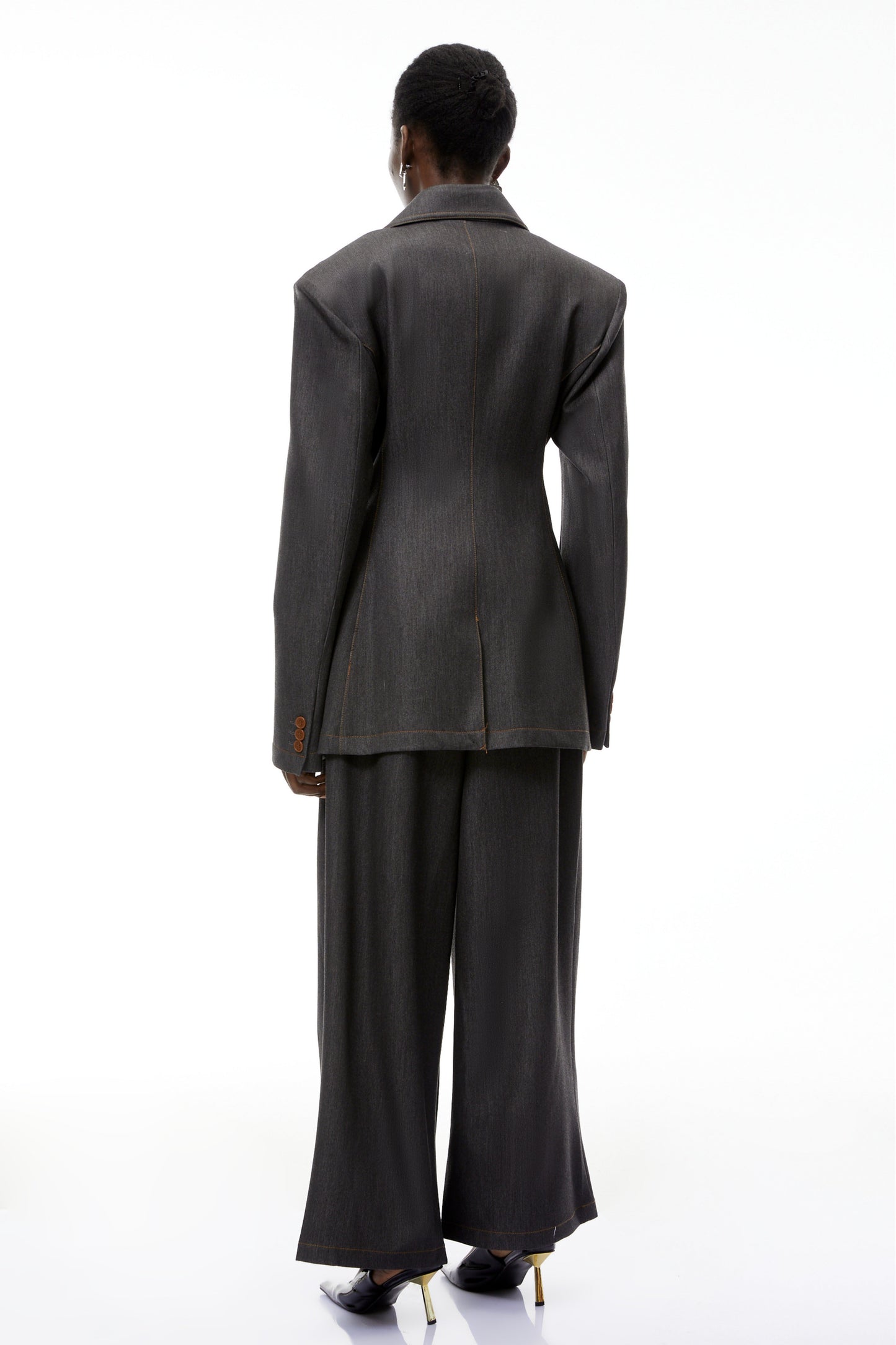 Annabelle Grey Asymmetrical Blazer & Trousers Set