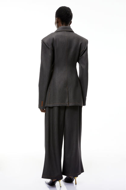 Annabelle Grey Asymmetrical Blazer & Trousers Set