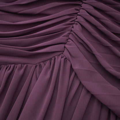 Annabelle Purple Off Shoulder Ruched Maxi Dress with Twist Front