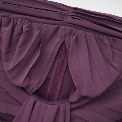 Annabelle Purple Off Shoulder Ruched Maxi Dress with Twist Front