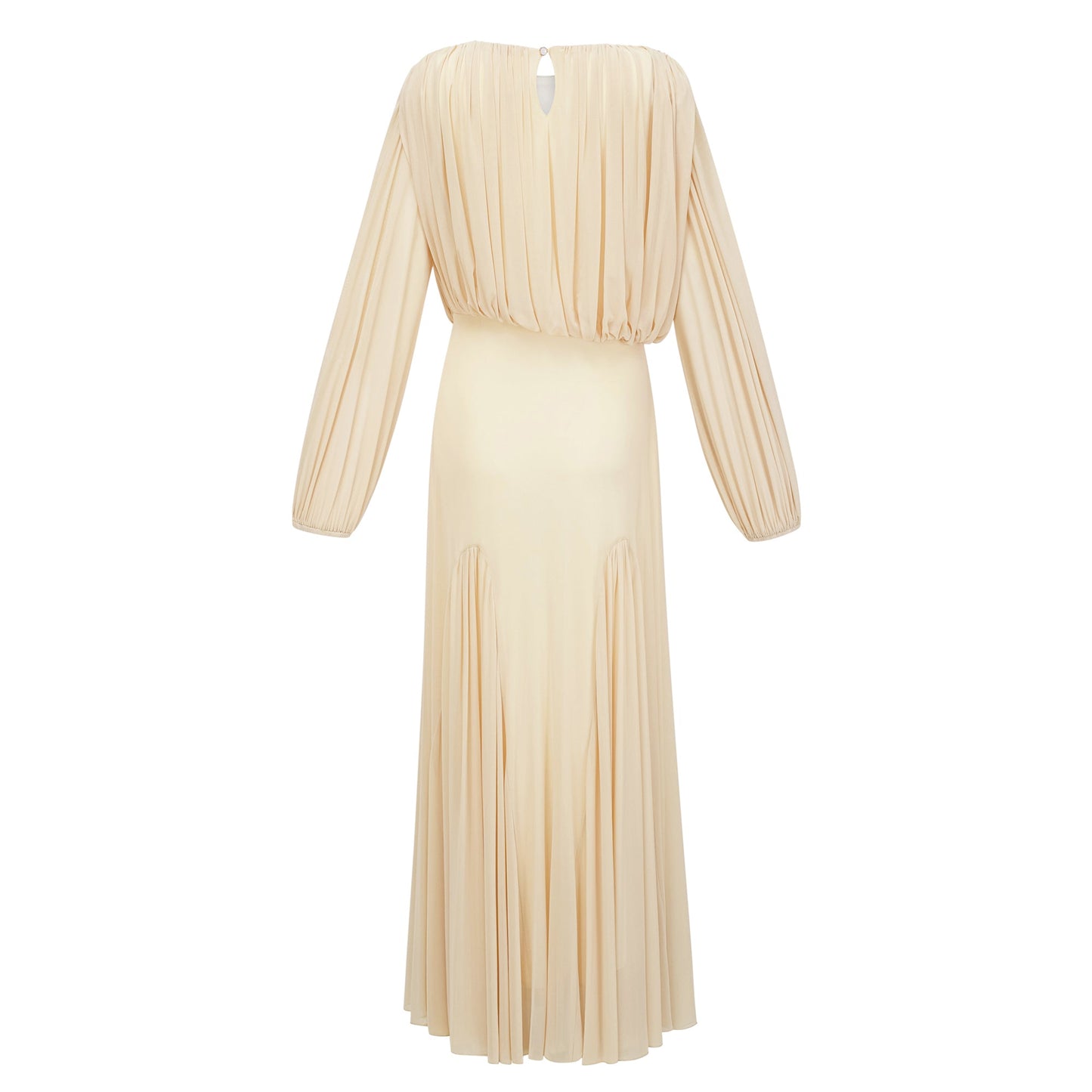 Annabelle Yellow Lantern Sleeve Pleated Maxi Dress