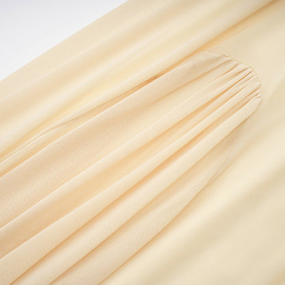 Annabelle Yellow Lantern Sleeve Pleated Maxi Dress