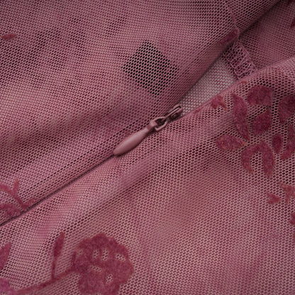 Ariadne Pembe Floklu Tül Maxi Elbise