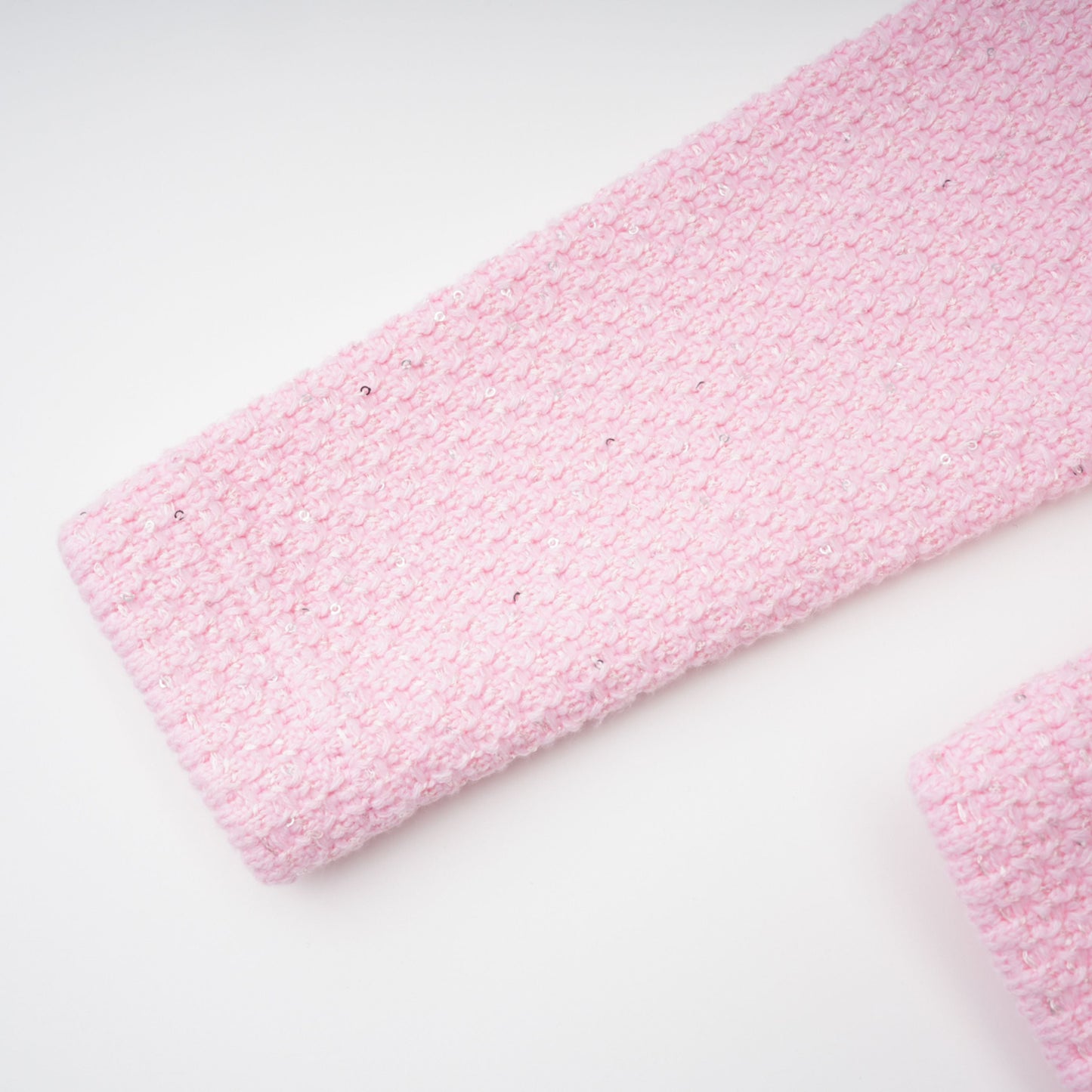 Ásdís Pink Sequined Knit Cardigan & Skirt Set