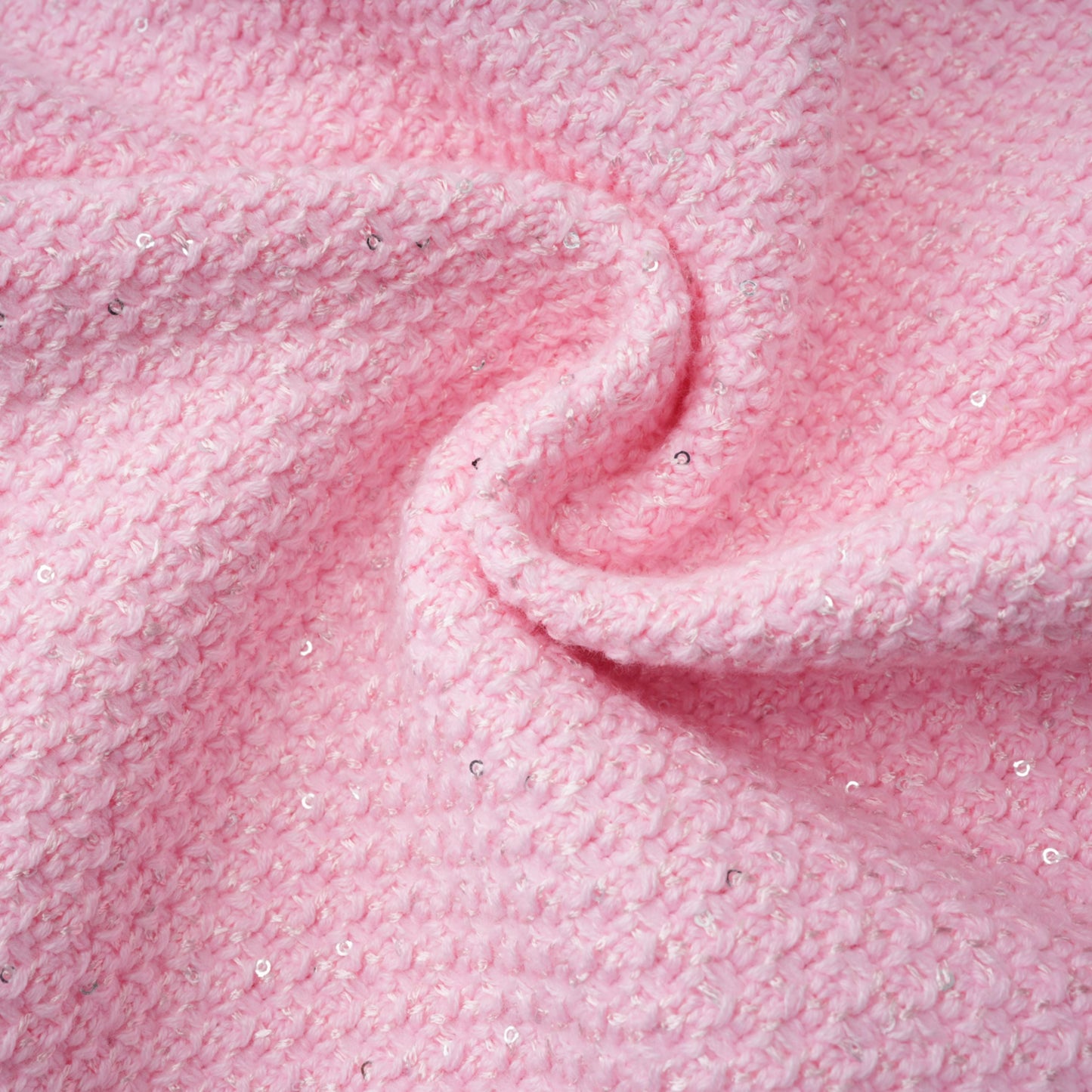 Ásdís Pink Sequined Knit Cardigan & Skirt Set