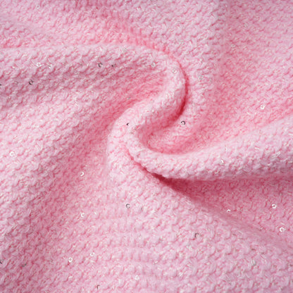 Ásdís Pink Sequined Knit Cardigan & Skirt Set