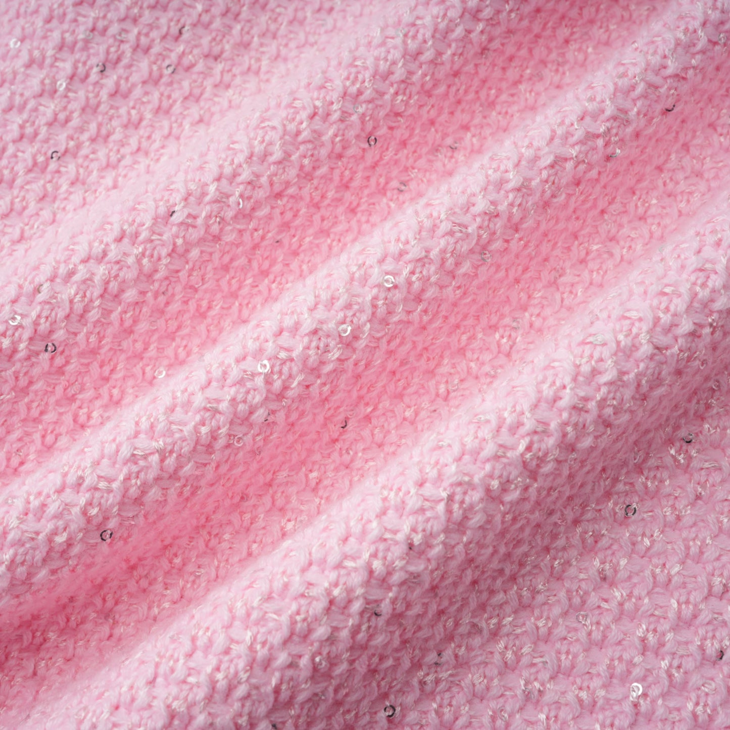 Ásdís Pink Sequined Knit Cardigan & Skirt Set