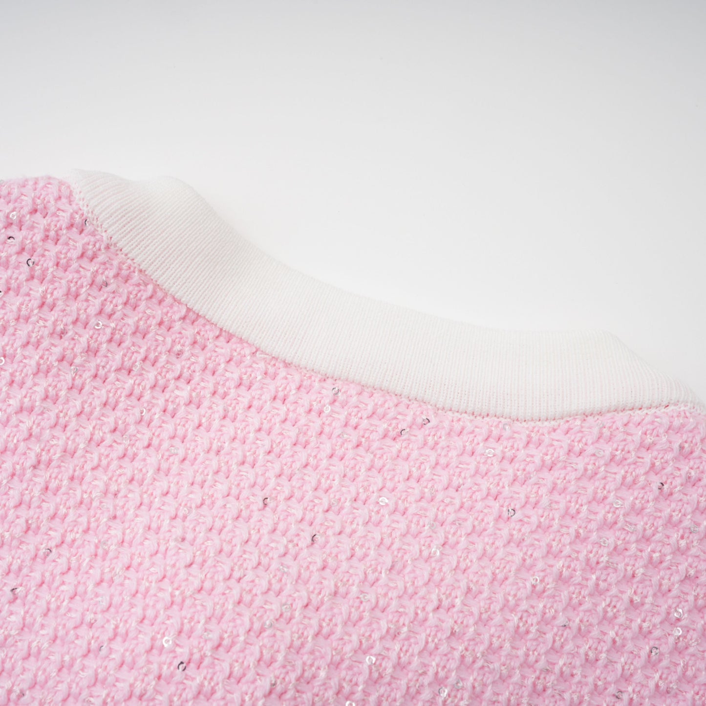 Ásdís Pink Sequined Knit Cardigan & Skirt Set