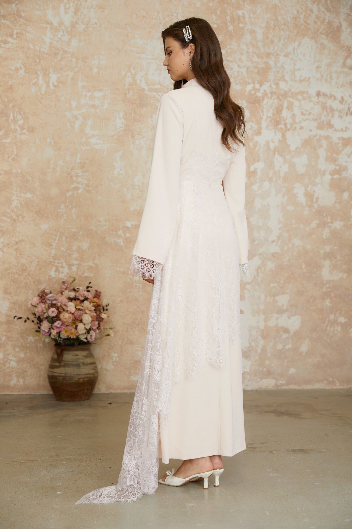 Aurora White Floral Lace Maxi Dress