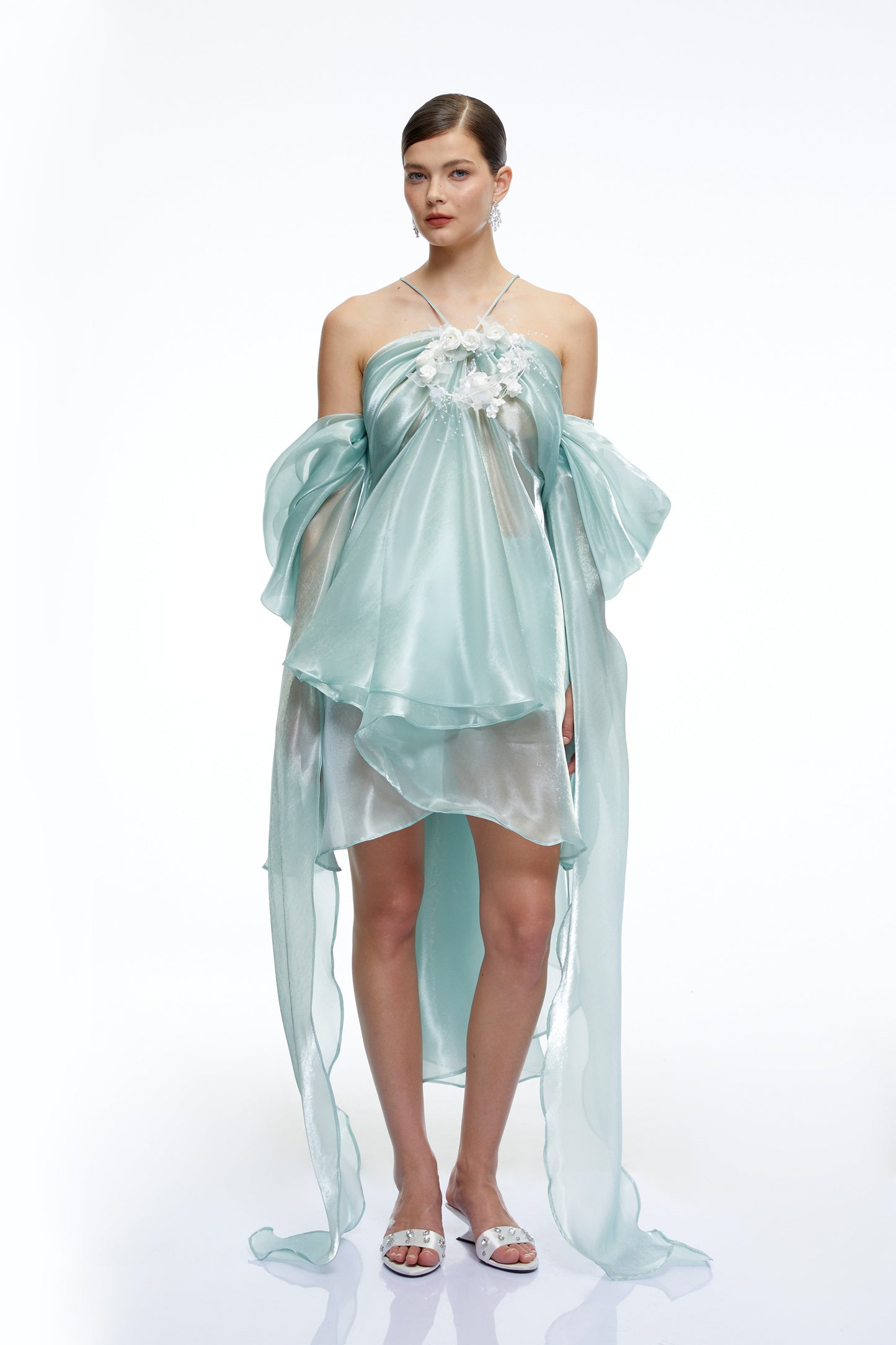 Ayla Mint Green Asymmetrical Mini Dress