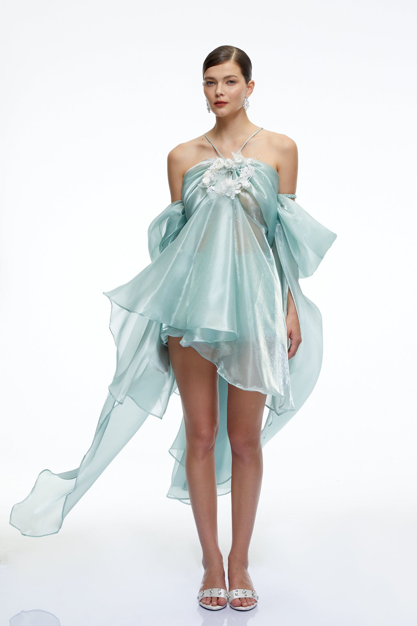 Ayla Mint Green Asymmetrical Mini Dress