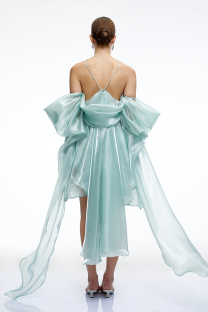 Ayla Mint Green Asymmetrical Mini Dress