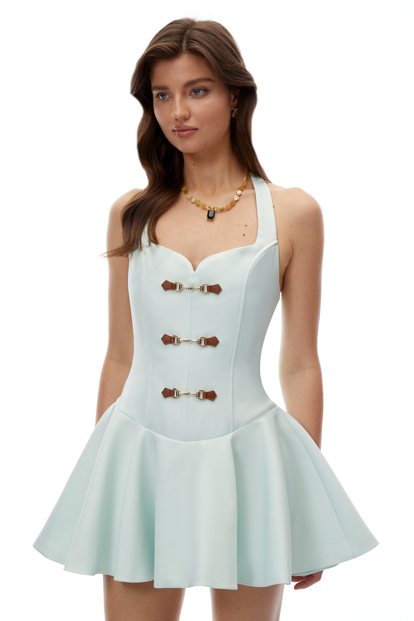 Banksia Mint Green Sweetheart Ruffled Mini Dress