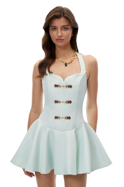 Banksia Mint Green Sweetheart Ruffled Mini Dress