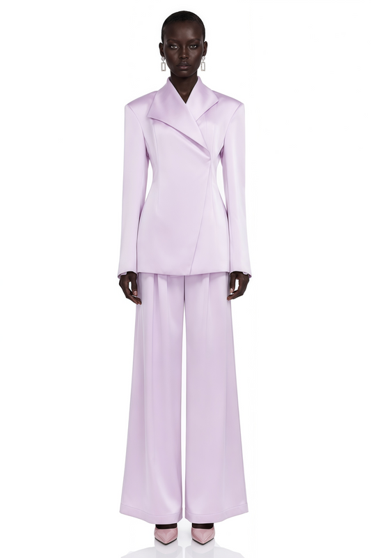 Bella Pink Cinched Waist Blazer & Trouser Set