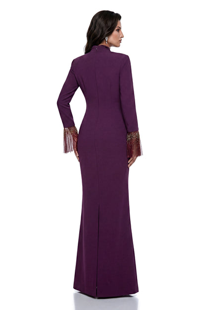 Berenice Purple Embellished Tulle Maxi Dress